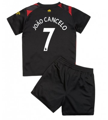 Manchester City Joao Cancelo #7 Bortedraktsett Barn 2022-23 Kortermet (+ Korte bukser)